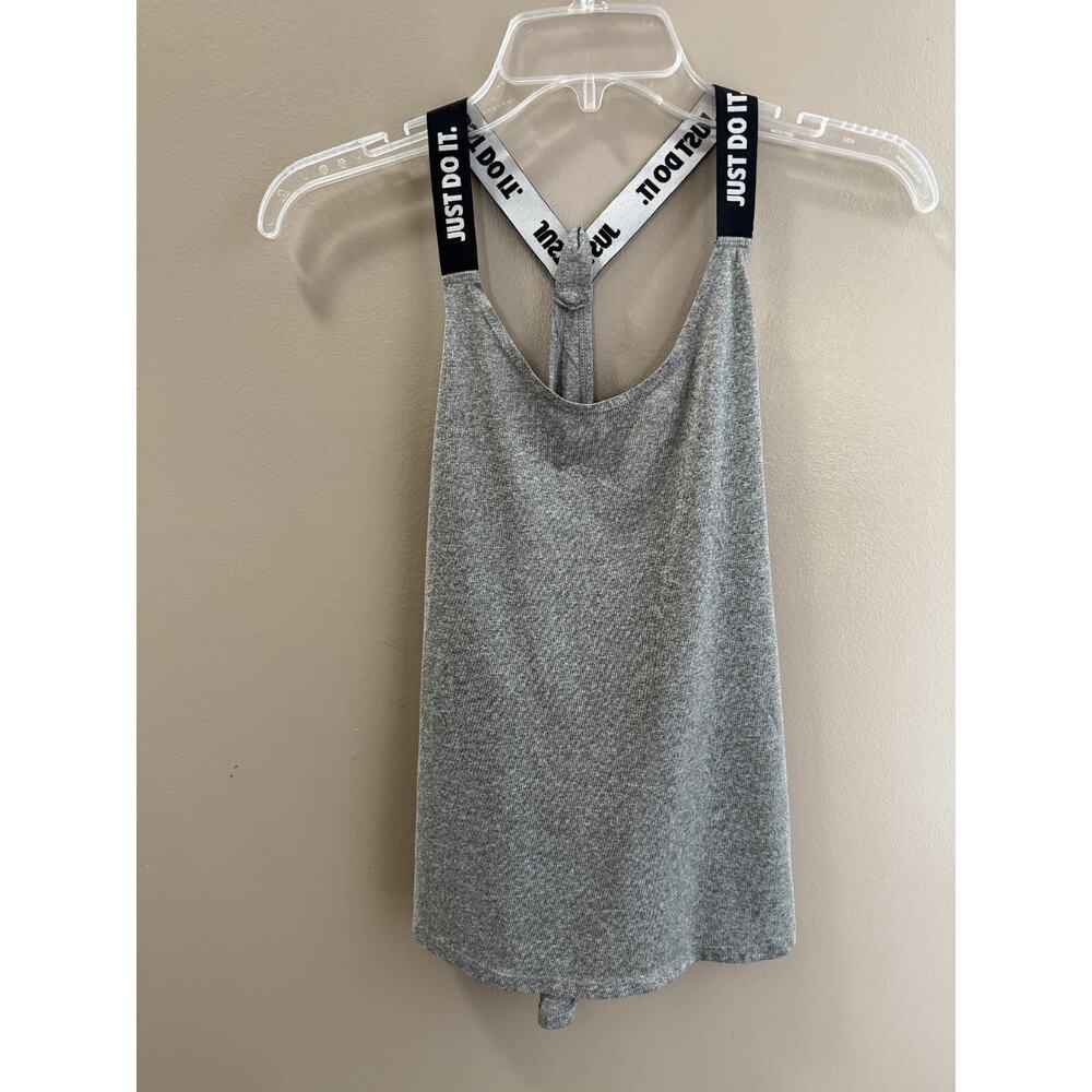 Nike "Just Do It"Dri Fit Racer Back Tank Top Workout Exercise Grey M
